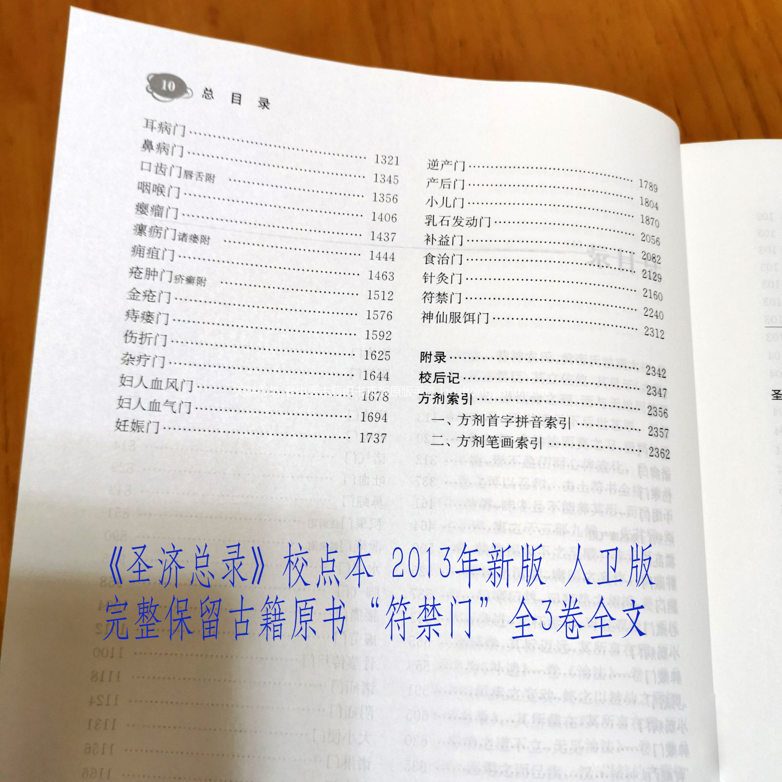 新版圣济总录目录 符禁门完整保留实拍